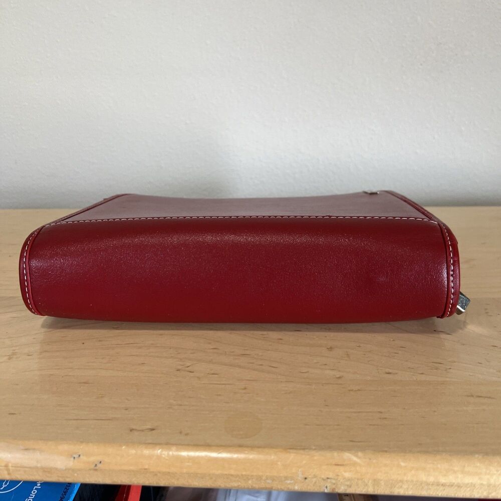 Franklin Covey Red Leather Zip Closure Red Vintage Planner Stationary - Picture 9 of 11